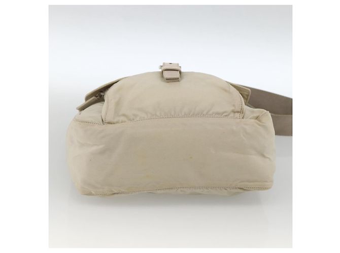 PRADA Schultertasche Nylon Beige Silber Authentisch bs33739 - Ansicht 5