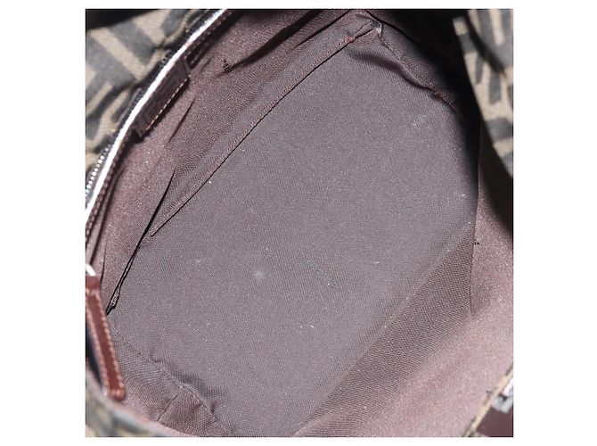 Borsa a mano in tela Zucca FENDI nera e marrone Auth ep13621 Nero - vista 11