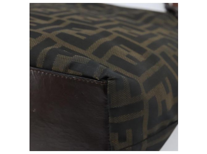 Borsa a mano in tela Zucca FENDI nera e marrone Auth ep13621 Nero - vista 15