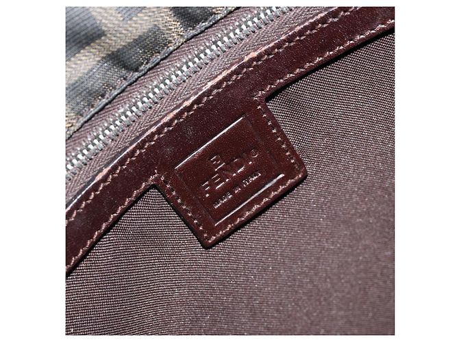 Borsa a mano in tela Zucca FENDI nera e marrone Auth ep13621 Nero - vista 17