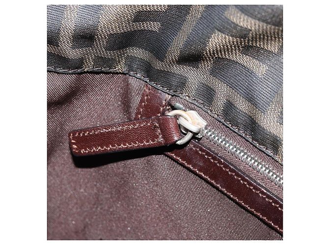 Borsa a mano in tela Zucca FENDI nera e marrone Auth ep13621 Nero - vista 20