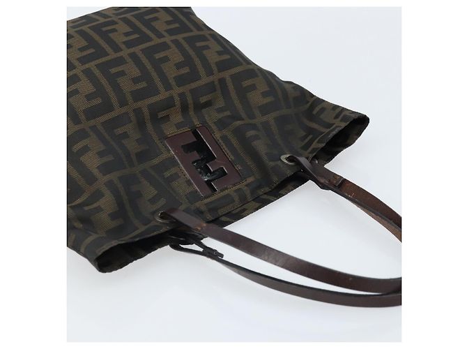 Borsa a mano in tela Zucca FENDI nera e marrone Auth ep13621 Nero - vista 6