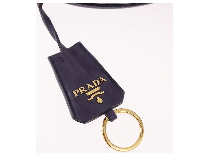 PRADA Borsa a mano in nylon pelle viola oro Auth 173998 D'oro Porpora - vista 10