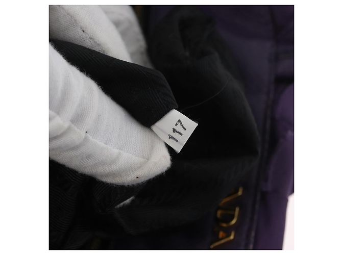 PRADA Borsa a mano in nylon pelle viola oro Auth 173998 D'oro Porpora - vista 12