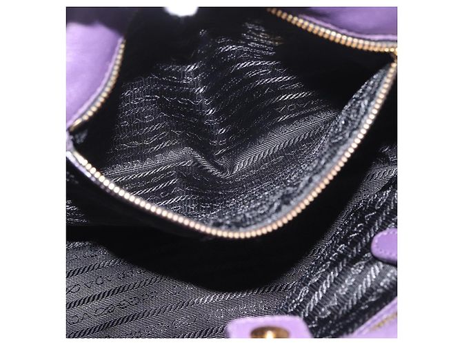 PRADA Borsa a mano in nylon pelle viola oro Auth 173998 D'oro Porpora - vista 21