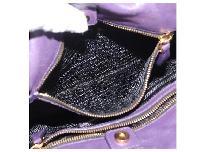 PRADA Borsa a mano in nylon pelle viola oro Auth 173998 D'oro Porpora - vista 23