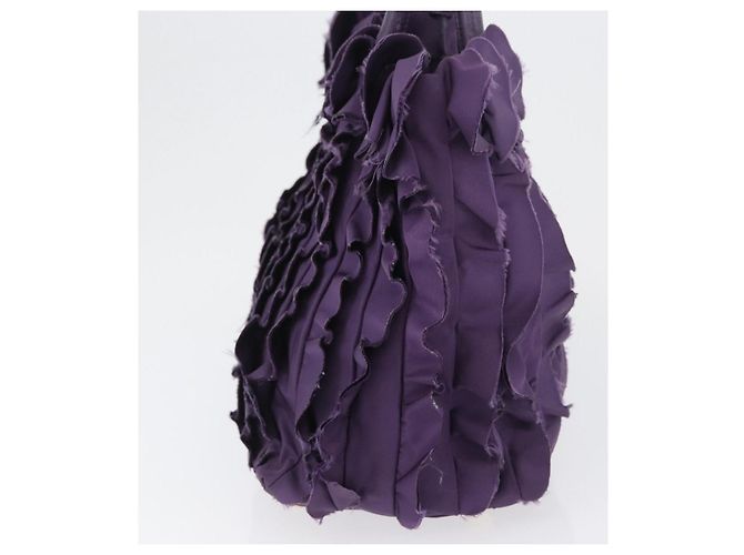 PRADA Borsa a mano in nylon pelle viola oro Auth 173998 D'oro Porpora - vista 4