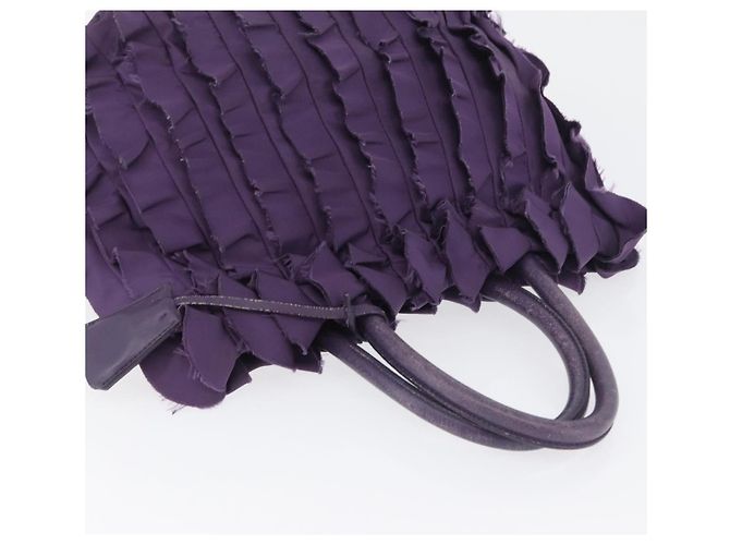 PRADA Borsa a mano in nylon pelle viola oro Auth 173998 D'oro Porpora - vista 6