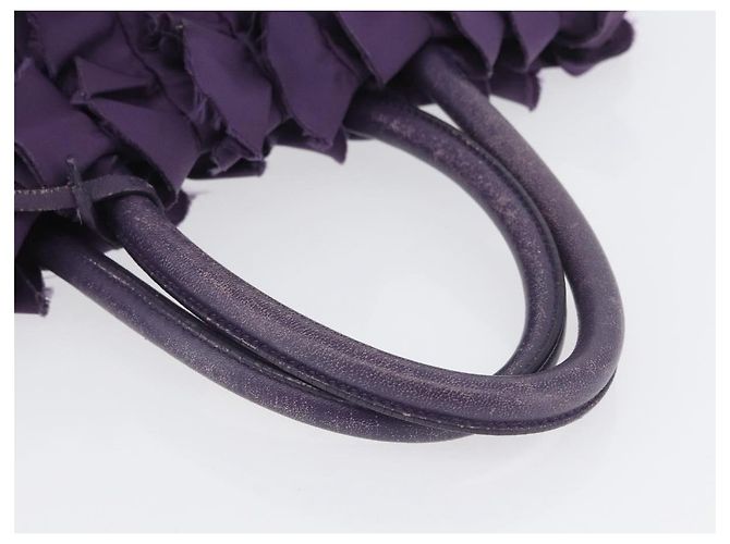 PRADA Borsa a mano in nylon pelle viola oro Auth 173998 D'oro Porpora - vista 7