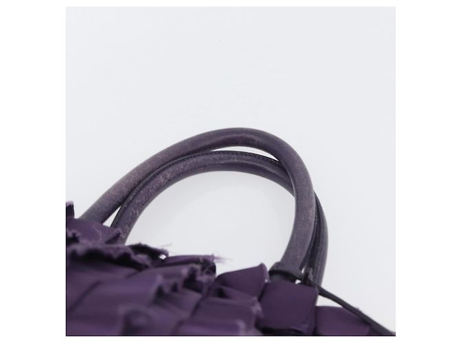 PRADA Borsa a mano in nylon pelle viola oro Auth 173998 D'oro Porpora - vista 8