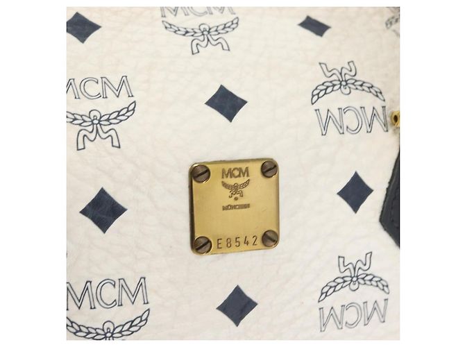 Borsa Boston MCM Vicetos Logogram in pelle PVC 2 in 1 Bianco Oro Auth hk3541 D'oro - vista 12