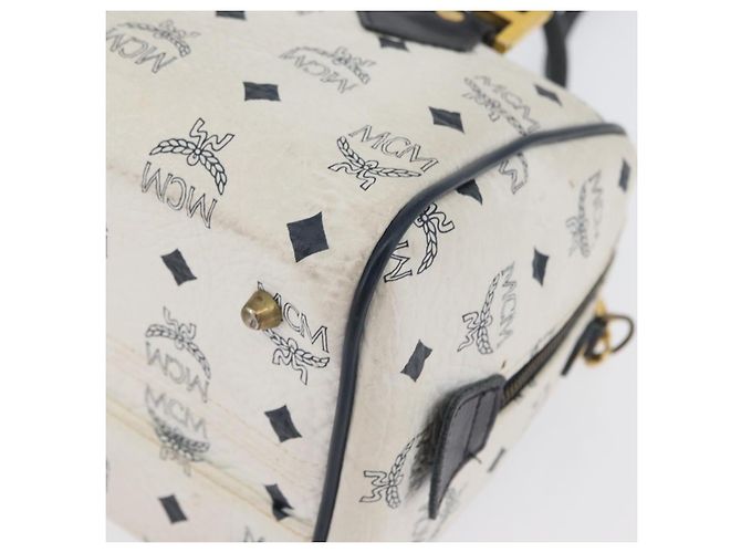 Borsa Boston MCM Vicetos Logogram in pelle PVC 2 in 1 Bianco Oro Auth hk3541 D'oro - vista 16
