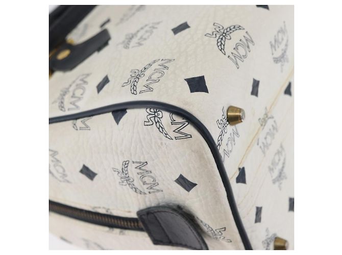 Borsa Boston MCM Vicetos Logogram in pelle PVC 2 in 1 Bianco Oro Auth hk3541 D'oro - vista 17