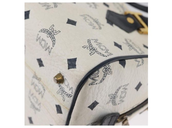 Borsa Boston MCM Vicetos Logogram in pelle PVC 2 in 1 Bianco Oro Auth hk3541 D'oro - vista 18
