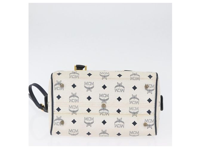 Borsa Boston MCM Vicetos Logogram in pelle PVC 2 in 1 Bianco Oro Auth hk3541 D'oro - vista 5