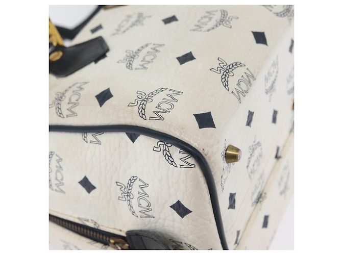Borsa Boston MCM Vicetos Logogram in pelle PVC 2 in 1 Bianco Oro Auth hk3541 D'oro - vista 9