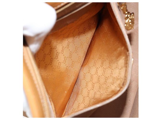 Gucci Borsa a Spalla Micro GG Supreme PVC Beige Oro 001 23 1036 Auth gh1782 D'oro - vista 11