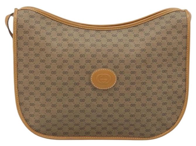 Gucci Borsa a Spalla Micro GG Supreme PVC Beige Oro 001 23 1036 Auth gh1782 D'oro - vista 13