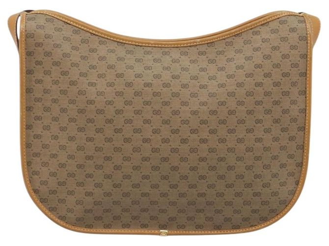 Gucci Borsa a Spalla Micro GG Supreme PVC Beige Oro 001 23 1036 Auth gh1782 D'oro - vista 2
