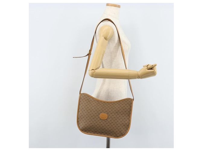 Gucci Borsa a Spalla Micro GG Supreme PVC Beige Oro 001 23 1036 Auth gh1782 D'oro - vista 23