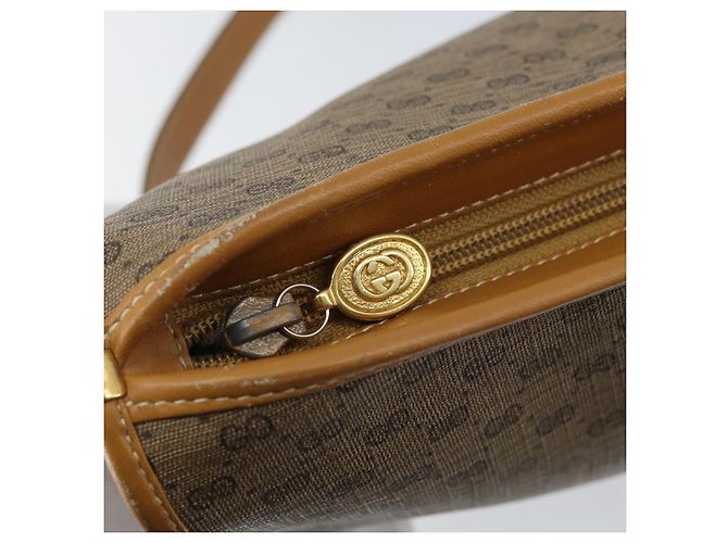 Gucci Borsa a Spalla Micro GG Supreme PVC Beige Oro 001 23 1036 Auth gh1782 D'oro - vista 9