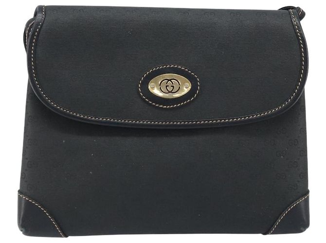 GUCCI Micro GG Supreme Schultertasche PVC Schwarz Gold 007 92 5548 Auth 173860 Golden - Ansicht 13