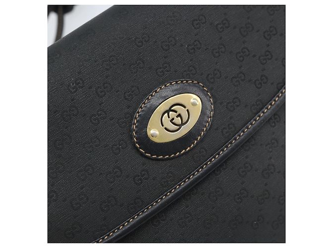 GUCCI Micro GG Supreme Schultertasche PVC Schwarz Gold 007 92 5548 Auth 173860 Golden - Ansicht 18