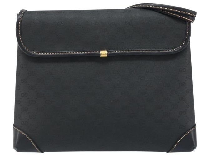 GUCCI Micro GG Supreme Schultertasche PVC Schwarz Gold 007 92 5548 Auth 173860 Golden - Ansicht 2