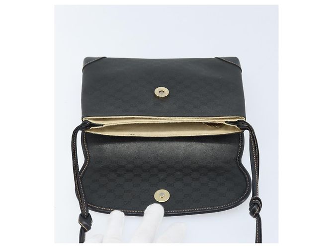 GUCCI Micro GG Supreme Schultertasche PVC Schwarz Gold 007 92 5548 Auth 173860 Golden - Ansicht 9