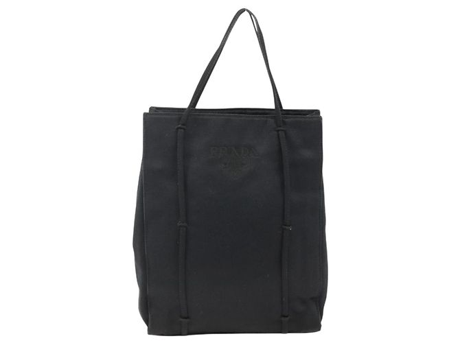 PRADA Borsa a Mano Satin Nera Auth 174000 Nero - vista 13