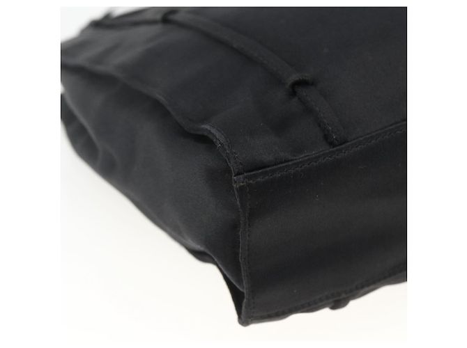 PRADA Borsa a Mano Satin Nera Auth 174000 Nero - vista 14