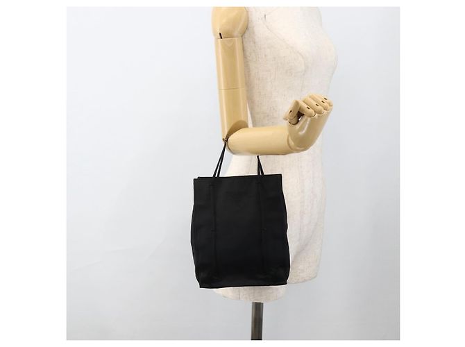 PRADA Borsa a Mano Satin Nera Auth 174000 Nero - vista 21