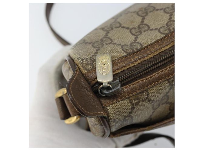 Borsa Sherry Line GG Supreme Web di GUCCI in PVC beige e oro 89 02 077 Auth ep13593 D'oro - vista 10