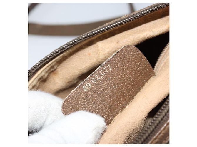 Borsa Sherry Line GG Supreme Web di GUCCI in PVC beige e oro 89 02 077 Auth ep13593 D'oro - vista 12