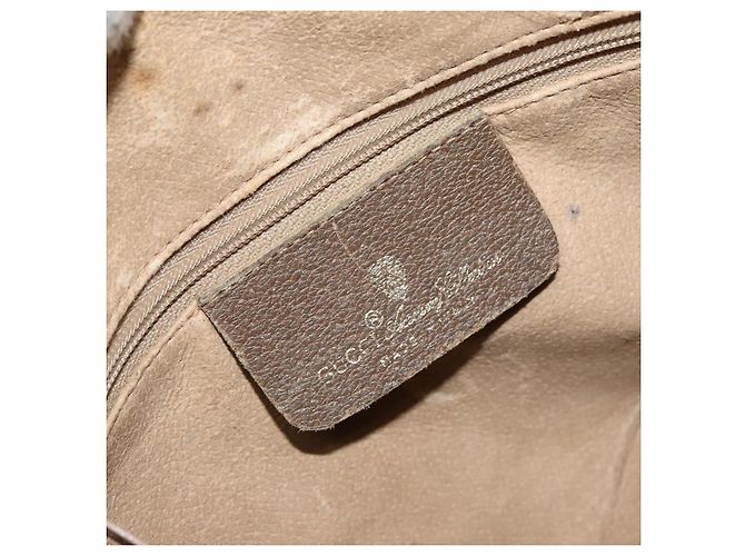 Borsa Sherry Line GG Supreme Web di GUCCI in PVC beige e oro 89 02 077 Auth ep13593 D'oro - vista 19