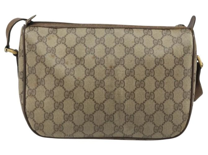 Borsa Sherry Line GG Supreme Web di GUCCI in PVC beige e oro 89 02 077 Auth ep13593 D'oro - vista 2