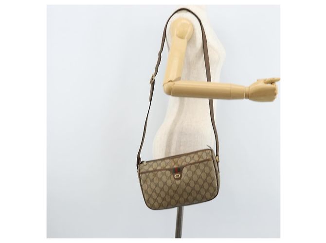 Borsa Sherry Line GG Supreme Web di GUCCI in PVC beige e oro 89 02 077 Auth ep13593 D'oro - vista 25