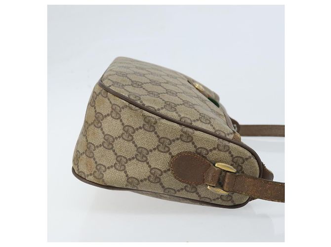 Borsa Sherry Line GG Supreme Web di GUCCI in PVC beige e oro 89 02 077 Auth ep13593 D'oro - vista 3