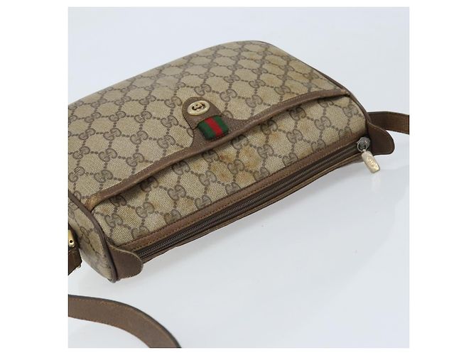 Borsa Sherry Line GG Supreme Web di GUCCI in PVC beige e oro 89 02 077 Auth ep13593 D'oro - vista 6