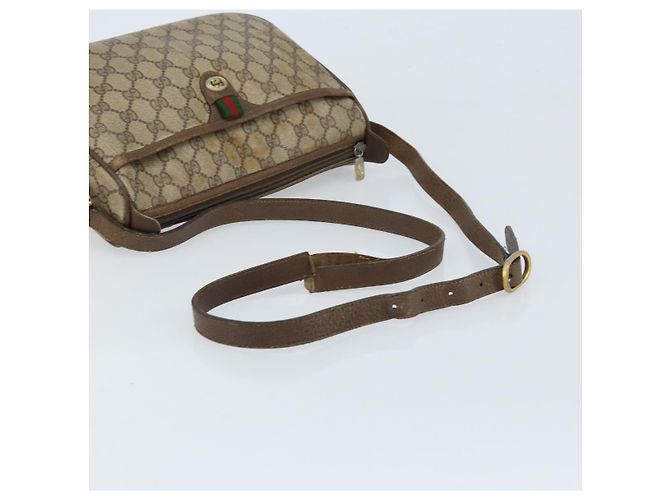 Borsa Sherry Line GG Supreme Web di GUCCI in PVC beige e oro 89 02 077 Auth ep13593 D'oro - vista 7
