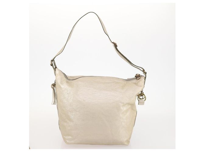 Chloé Borsa a Spalla Chloe in Pelle Nylon 2 Set Nero Oro Auth bs33358 D'oro - vista 11