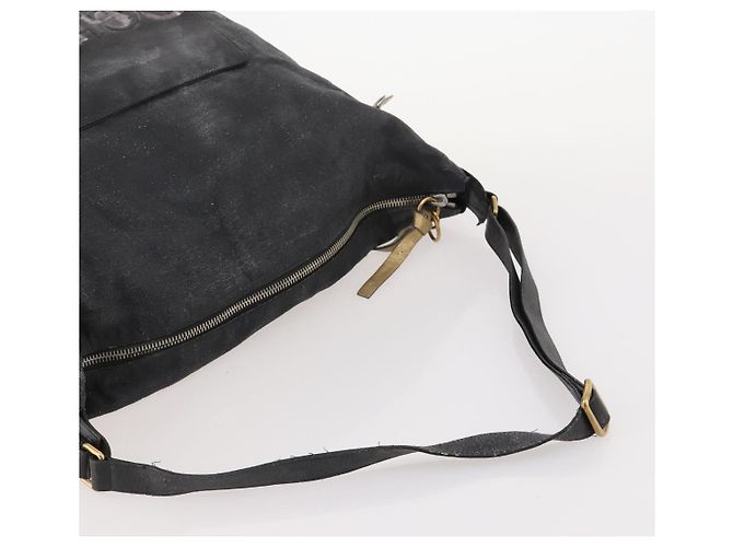 Chloé Borsa a Spalla Chloe in Pelle Nylon 2 Set Nero Oro Auth bs33358 D'oro - vista 5
