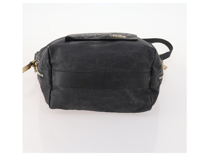 Chloé Borsa a Spalla Chloe in Pelle Nylon 2 Set Nero Oro Auth bs33358 D'oro - vista 7