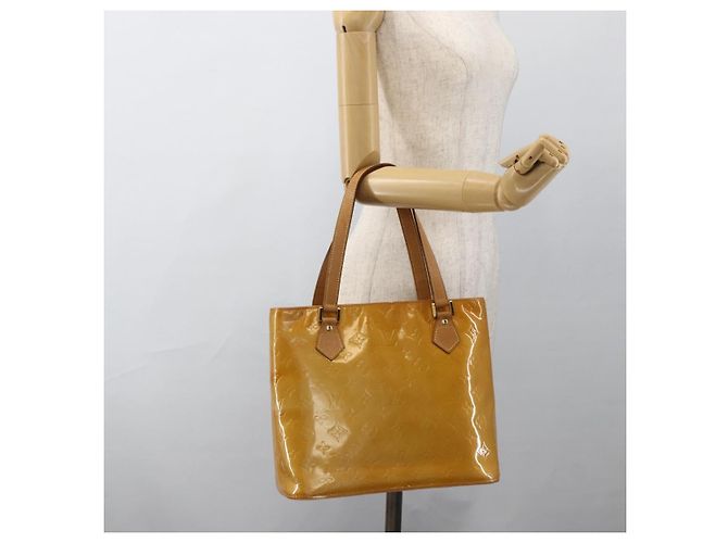 LOUIS VUITTON Borsa a Mano Monogram Vernis Houston Beige M91004 LV Auth ka3023 - vista 23
