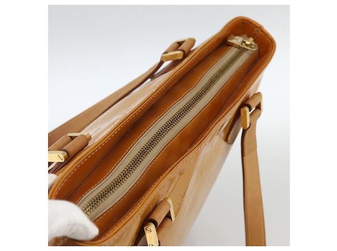 LOUIS VUITTON Borsa a Mano Monogram Vernis Houston Beige M91004 LV Auth ka3023 - vista 6