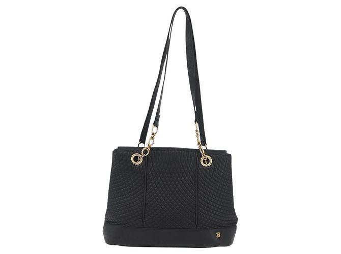 BALLY Borsa a Spalla Trapuntata in Pelle Nera e Oro Auth 160784 Nero D'oro - vista 13