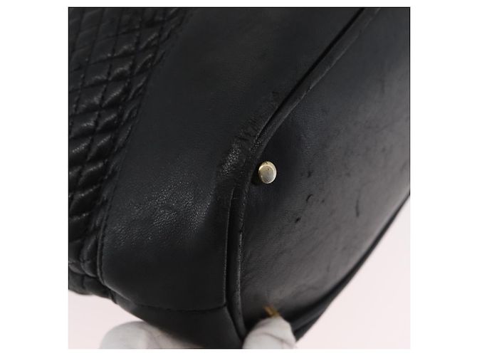 BALLY Borsa a Spalla Trapuntata in Pelle Nera e Oro Auth 160784 Nero D'oro - vista 15