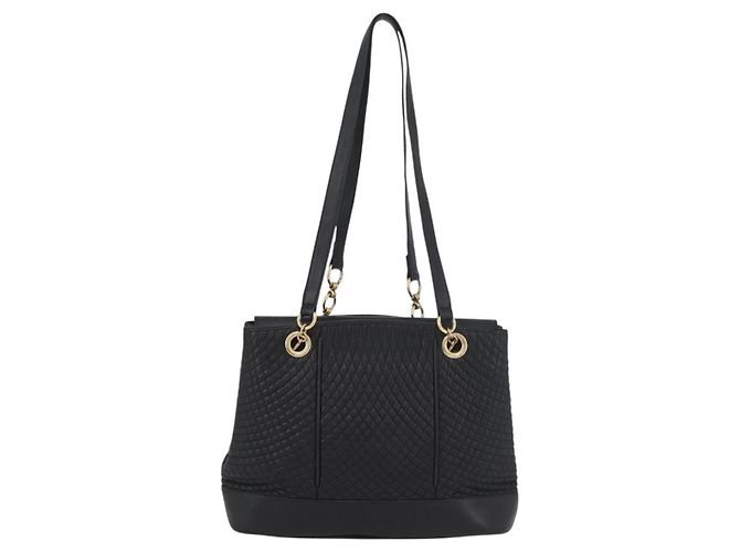 BALLY Borsa a Spalla Trapuntata in Pelle Nera e Oro Auth 160784 Nero D'oro - vista 2