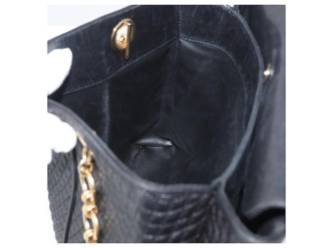 BALLY Borsa a Spalla Trapuntata in Pelle Nera e Oro Auth 160784 Nero D'oro - vista 21