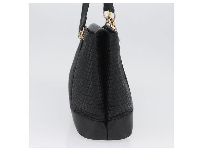 BALLY Borsa a Spalla Trapuntata in Pelle Nera e Oro Auth 160784 Nero D'oro - vista 4
